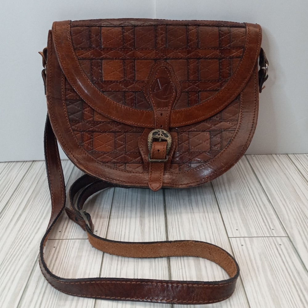 Vintage AZ Leather Saddle Bag Purse